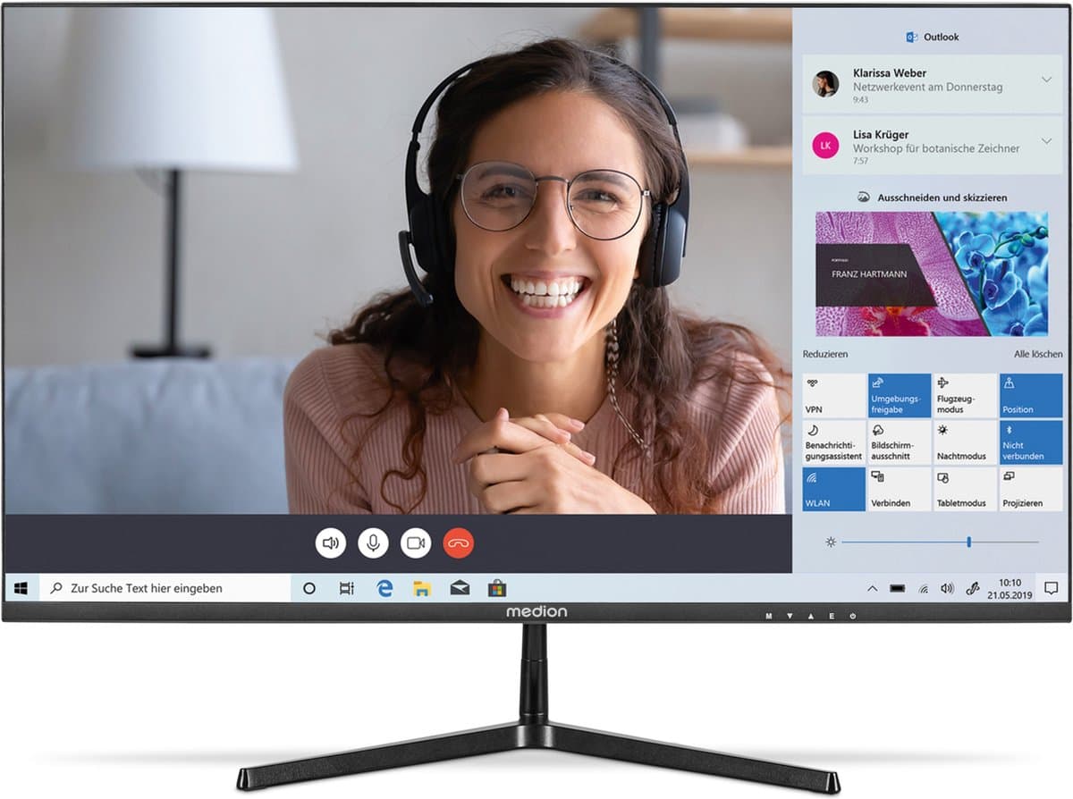 MEDION P52726 (MD 20154) 68,6 cm (27 inch) Full HD breedbeeldmonitor (FHD, HDR10, 16:9, HDMI, Displayport, VGA, Anti flikkering, Anti schittering, Anti blauw licht, meertalig menu) zwart — afbeelding 1