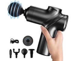 Diep Weefselmassagepistool - Draagbaar Mini Elektrisch Spiermassageapparaat voor Rug, Nek en Lichaam - 4 Hoofden en 6 Snelheden