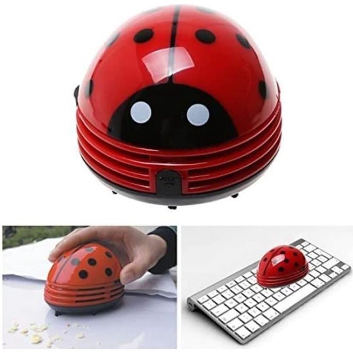 Handstofzuiger - Lieveheersbeestje - Rood - 10,5*8,5*6 cm - ABS-materiaal - Draagbaar en zeer efficiënt — afbeelding 1