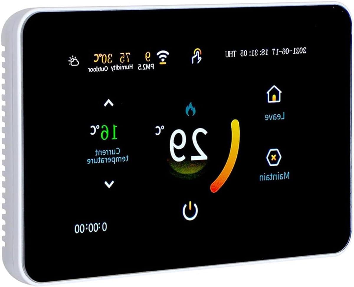 Slimme Thermostaat - Programmeerbare Regelaar - Temperatuur Regelen - WiFi Bediening - 4.3 Inch Touchscreen - Zwart — afbeelding 1