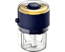 Mini Hakmolen - Kleine Keukenmachine - Eten Bereiden - Oplaadbaar Draadloos - 350ml Capaciteit - Blauw