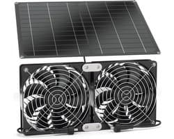 15W Zonneventilator, Waterdicht Paneel & Dubbele Ventilator, Geschikt voor Buiten Kas & Kippenhok