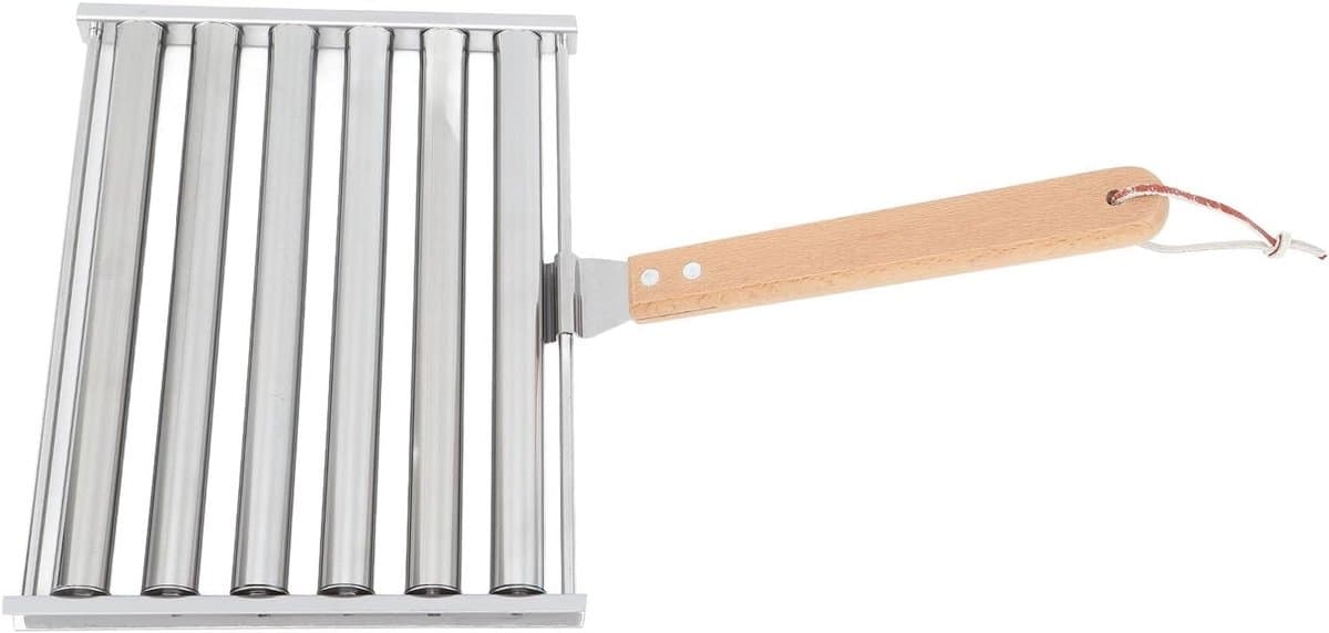 Hotdogroller van RVS voor 5 hotdogs, BBQ worstenroller met gepolijste afwerking, ideaal voor feesten en buiten grillen, 25 x 20 x 4 cm, 561 g — afbeelding 1
