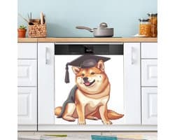 Magnetische Vaatwasserhoes - Keuken Decor - Keuken Opfrissen - Universele Compatibiliteit - 53 x 66 cm - Hond met hoed