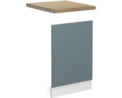 Vaatwasser Frontpaneel - Keukenpaneel Meubel - Keuken Renovatie - Ingebouwd Design - 45 cm Breed - Blauw Grijs