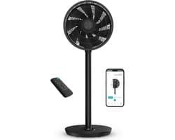 Slimme Ventilator - Stil Model - Comfortabele Koelte - 30 Snelheden - 54-92 cm - Zwart