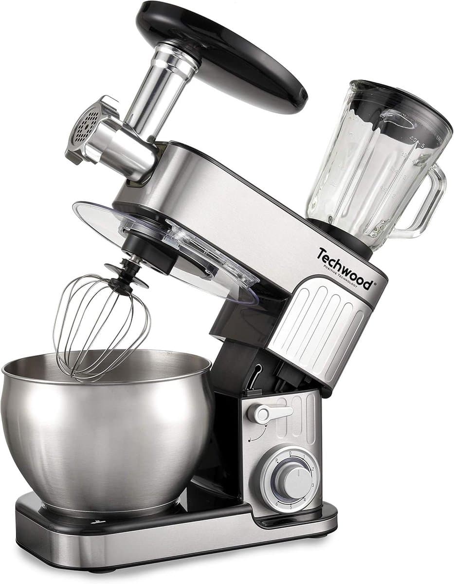 Multifunctionele keukenmachine 7 liter 1300 watt met roestvrijstalen kom en accessoires — afbeelding 1