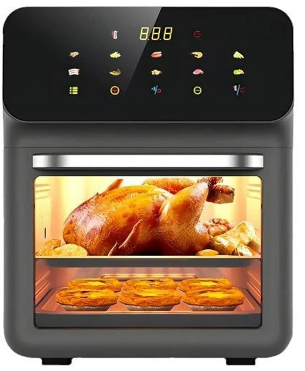 Flolife - Airfryer XXL 10 Liter – Olievrije Heteluchtfriteuse met 360° Circulatie, Automatische Standen, Elektrische Bakoven voor het Hele Gezin — afbeelding 1