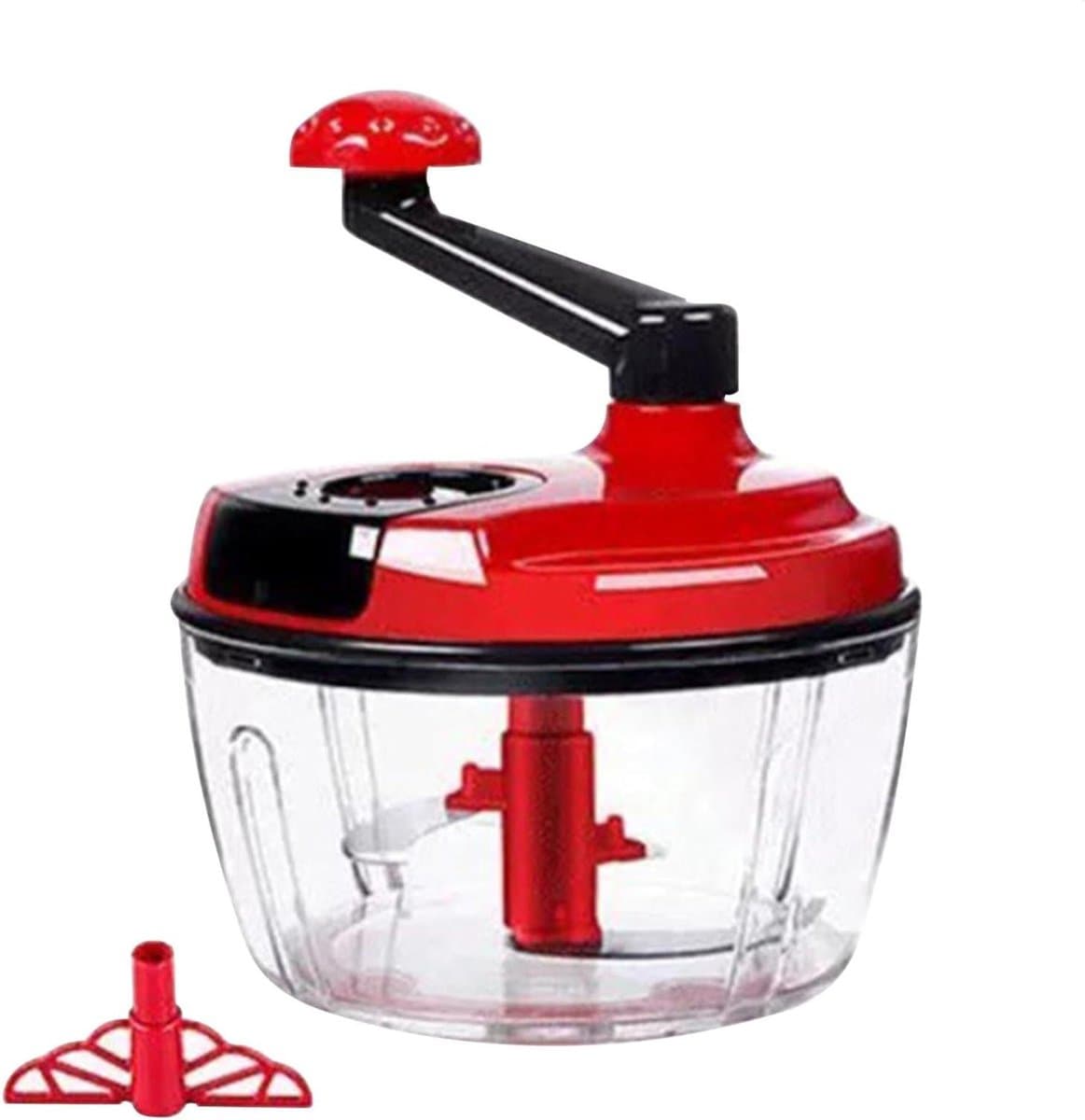 Handmatige Keukenmachine - Voedselhakker Zwengel - Eten Bereiden - Inklapbaar Handvat - 18.5 cm - Rood — afbeelding 1