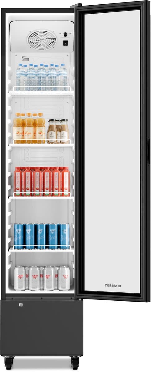 Klarstein Drankkoeler GrandCooler commerciële koelkast 220 L – met LED-verlichting (wit/blauw), instelbare temperatuur 0–10 °C, 4 planken - Drankenkoelkast - voor Bar - Thermostaat - Drankkoelkast - Drankenkoeler - Beverage Cooler — afbeelding 1