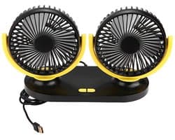 Dubbele Auto Ventilator - Draagbare Cooler - Koelere Rit - USB Aangedreven - 24 x 31 x 16 cm