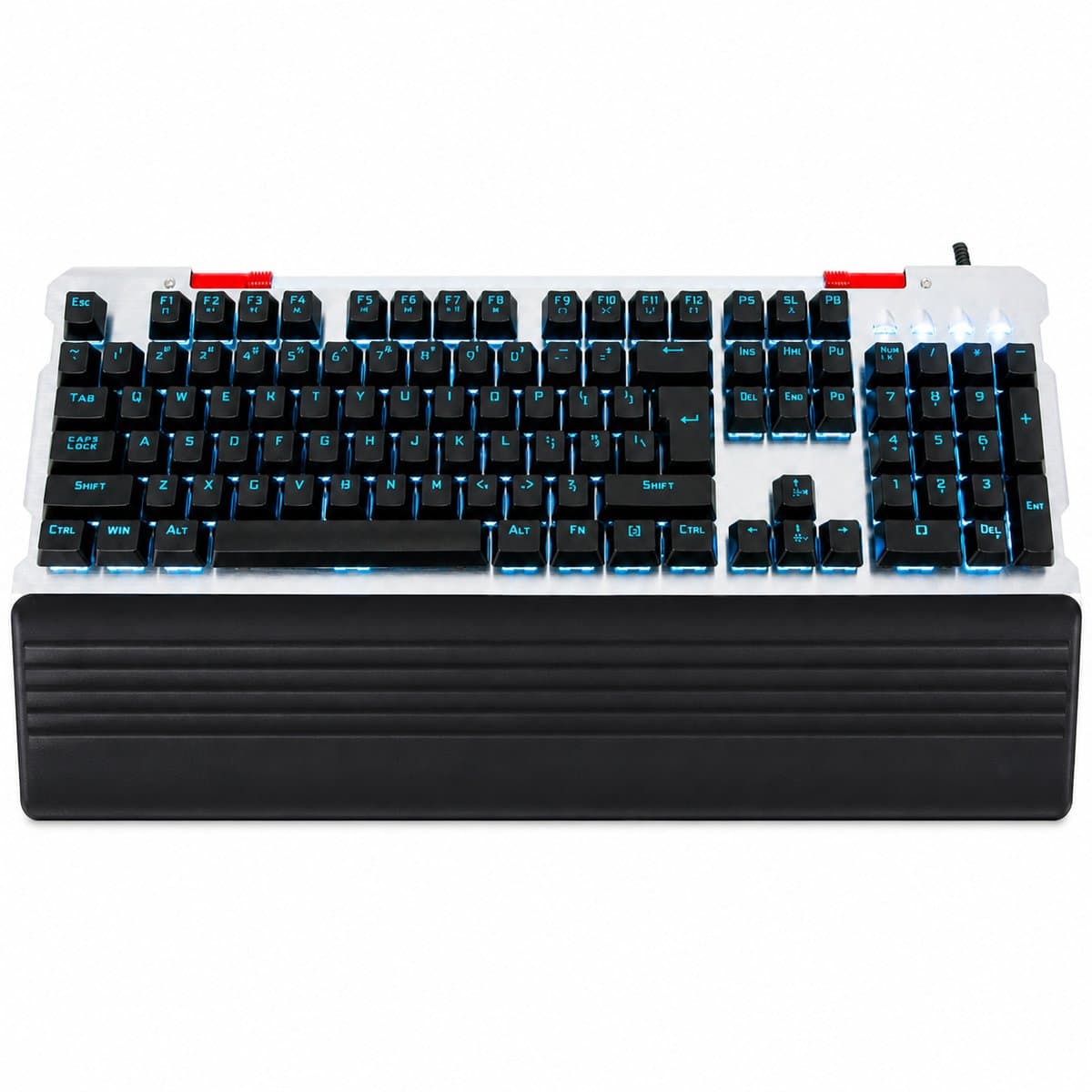Mechanisch RGB Gaming Toetsenbord – Bedraad QWERTY Toetsenbord met Verlichting – Afneembare Polssteun – Anti-Ghosting — afbeelding 1