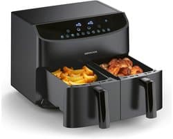 Dubbele Kamer Heteluchtfriteuse - Airfryer Dubbel - Gezond Frituren - Smart Finish Synchronisatie - 7 Liter - Zwart