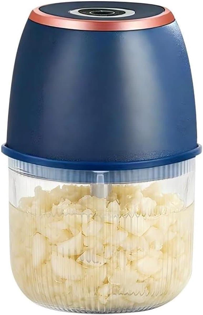 Mini Hakmolen - Keukenmachine - Snel Ingrediënten Snijden - USB Oplaadbaar - 350 ml - Blauw — afbeelding 1