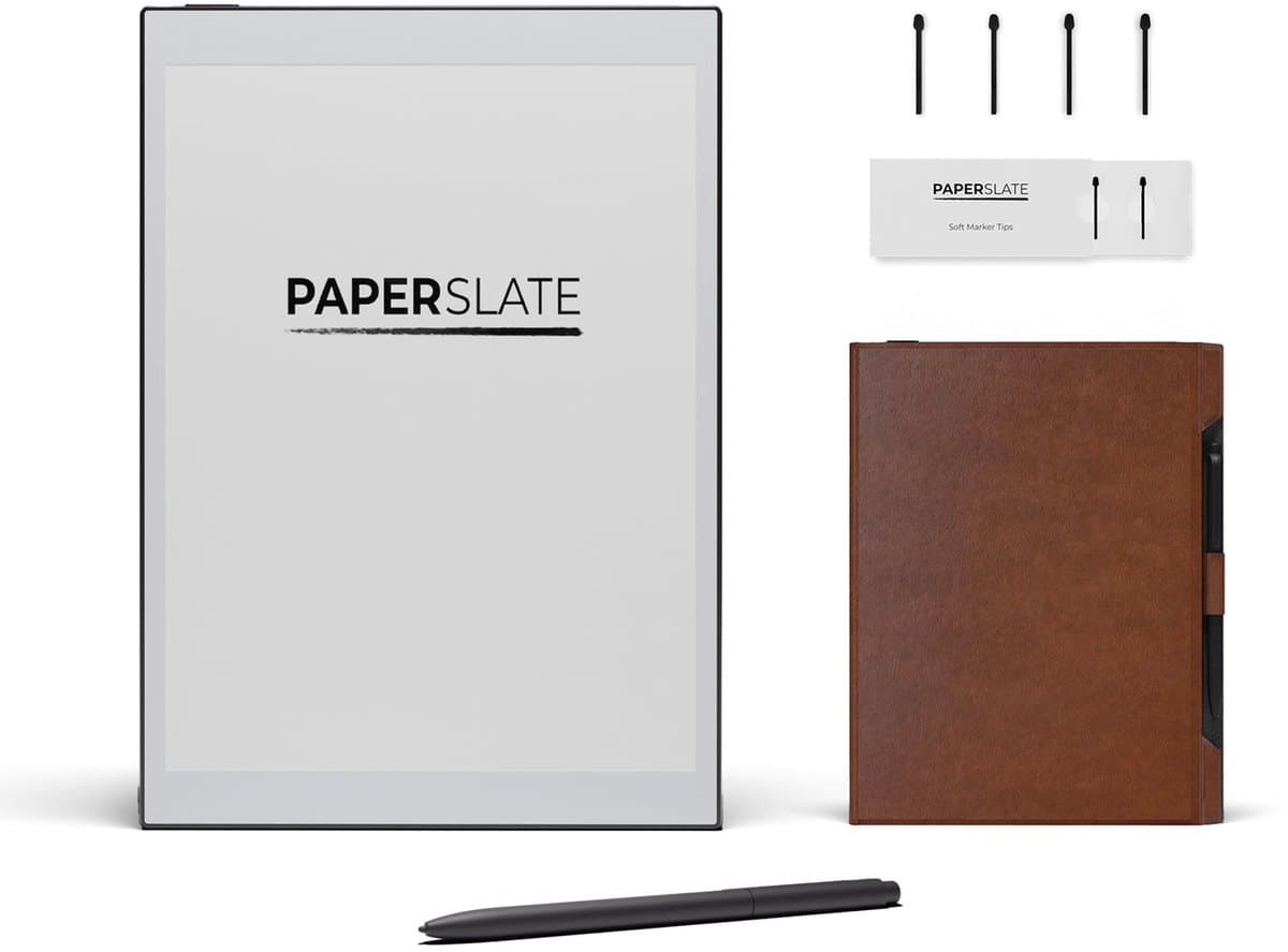 Digitaal notitieboek Paperslate Pack + Bruine hoes + 4 Markeerpunten — afbeelding 1