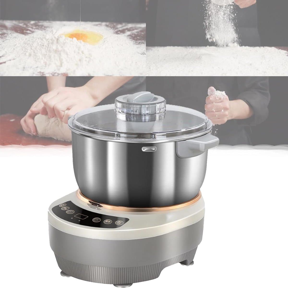 Deegmixer Huishouden - Keukenmachine Garde - Brood Bakken - Constante Temperatuur Fermentatie - 5 of 7 Liter - Zilver — afbeelding 1