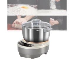 Deegmixer Huishouden - Keukenmachine Garde - Brood Bakken - Constante Temperatuur Fermentatie - 5 of 7 Liter - Zilver