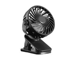 Draagbare mini-ventilator met clip – 4-in-1 USB-bureauventilator met nachtlampje, wandmontage en draagbare functies, luchtcirculatie, geschikt voor studentenkamers, slaapkamers en kantoren (zwart)