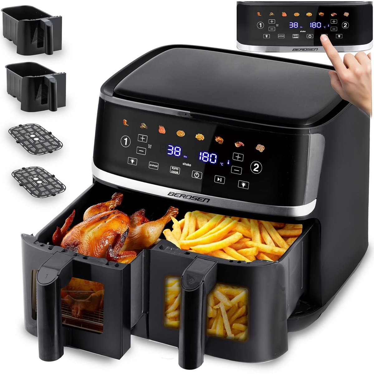 Berdsen BD-657 Serie - Heteluchtfriteuse - 10,2L - 1700W - Zwart — afbeelding 1