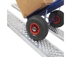 Oprijplaten voor Voertuigen - 400 kg Belastbaar Staal met Antislip, Hellingen voor Aanhanger, Motorfiets en Grasmaaier - Set van 2