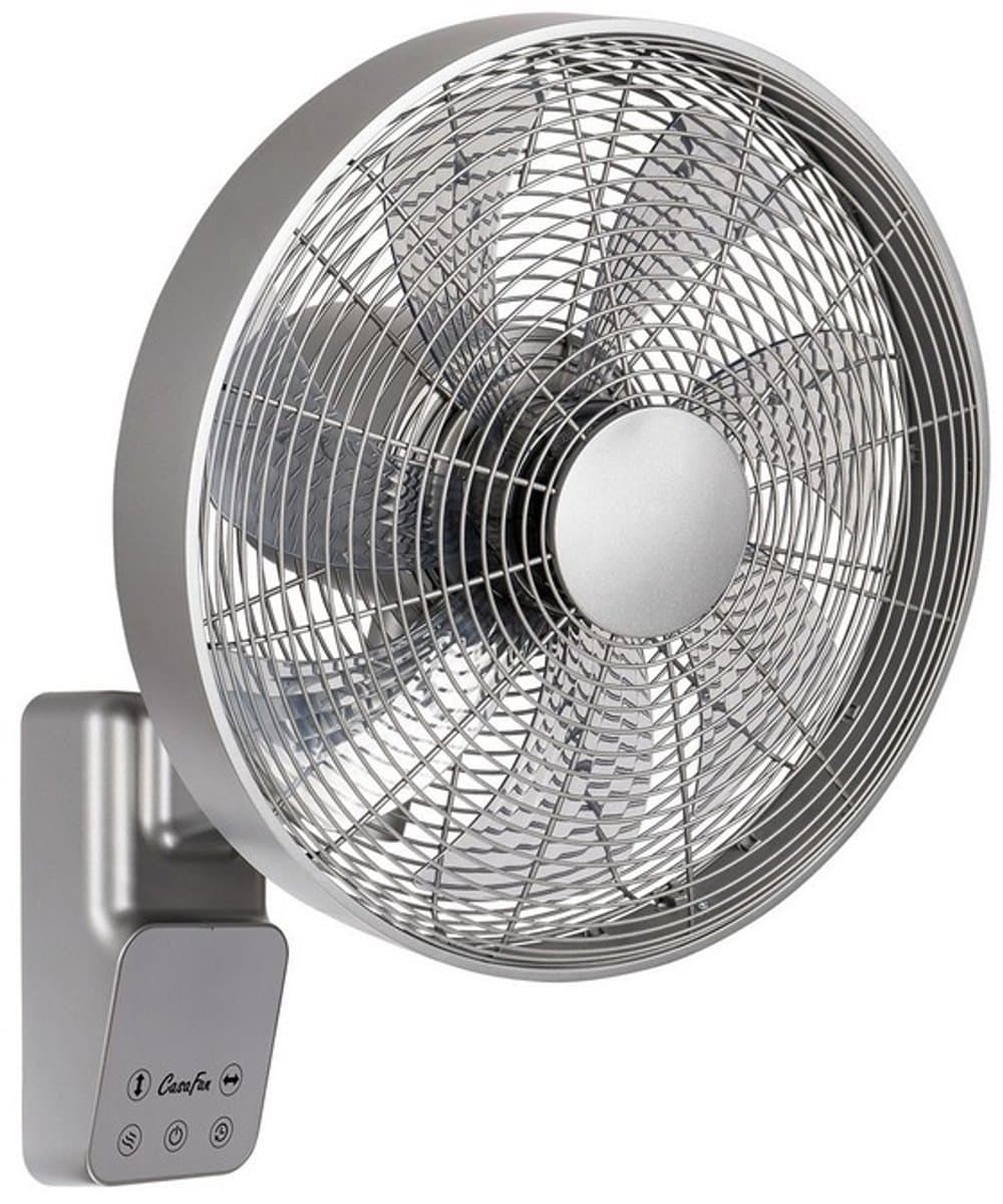 Casafan Airos Eco Design Wall TS wandventilator zilver 40 cm - Timer - Afstandsbediening - Horizontaal en verticaal oscilleren — afbeelding 1