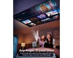Mini Beamer - Projector - Digitale Beamer - Draagbaar - 1080P - Full HD Projector - Met 90° Gimbal - Auto Focus - Android 11.0 - 600ANSI - Android System - Zwart