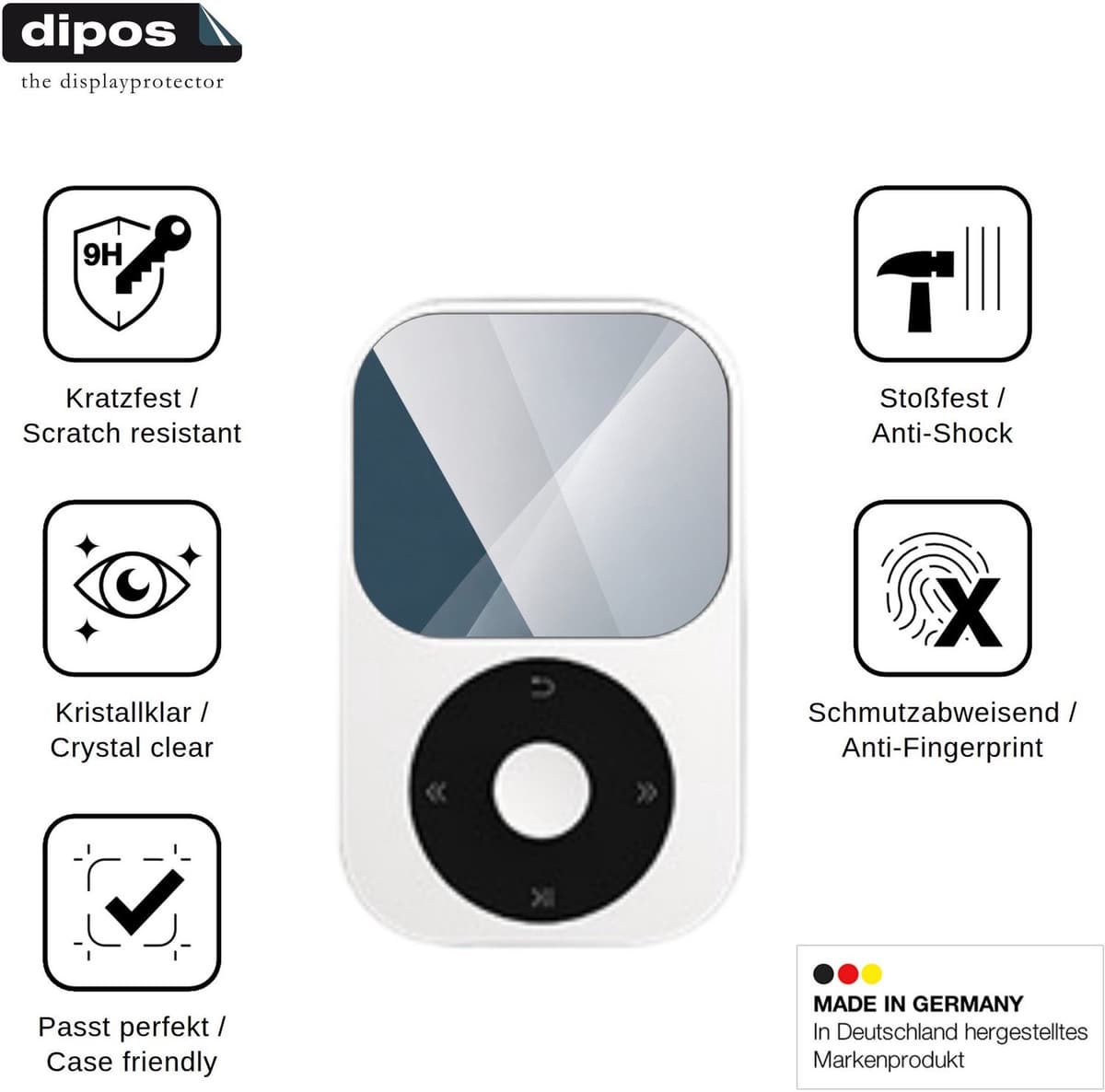 dipos – 2x Screenprotector geschikt voor Shanling Q II | 9H beschermfolie — afbeelding 1