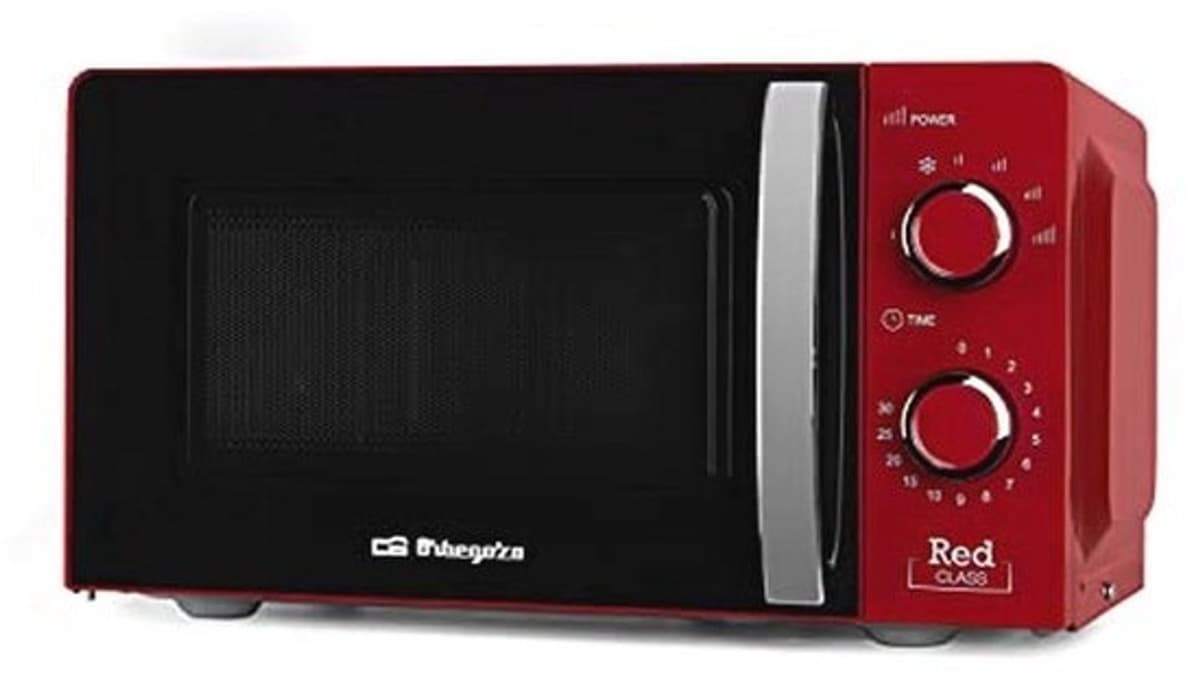 Magnetron met 20L inhoud - 6 niveaus, timer en ontdooiprogramma, 700W, rood — afbeelding 1