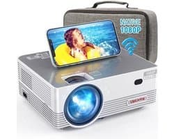 Beamer Draagbaar - 1920 x 1080 Full HD WiFi Bluetooth - 8000 Lumen LCD LED - Voor Thuisbioscoop En Entertainment