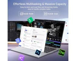 Laptop Gaming - 16 GB RAM 2 TB SSD - Intel Core i7 15.6 Inch IPS - Zwart - Voor Gamen En Zakelijk Gebruik