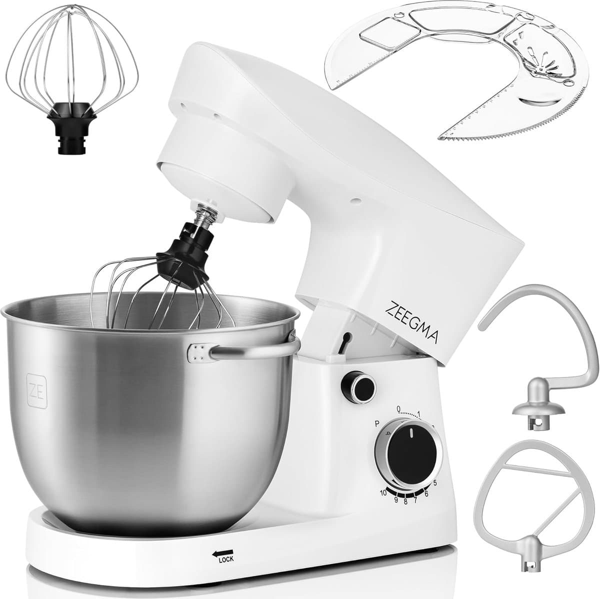 Multifunctionele Keukenmachine 1500W met 5,2L Kom - 10 Snelheden en Diverse Hulpstukken — afbeelding 1