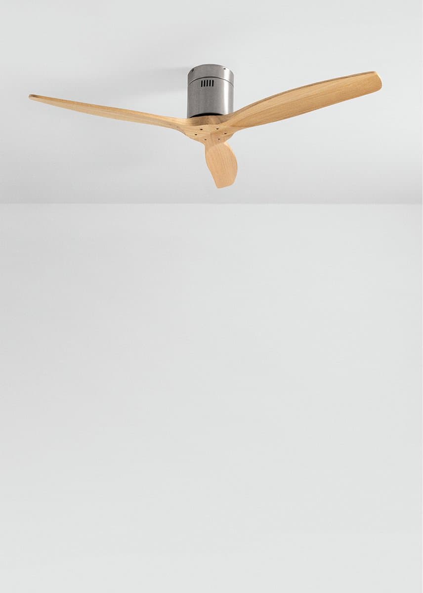 CREATE - Plafondventilator 40W silent 100% hout (Ø132cm) (ruimtes 10m²-25m²) - Nikkel / Licht hout - Geen licht - Afstandsbediening - WIND CALM NATURAL WOOD — afbeelding 1