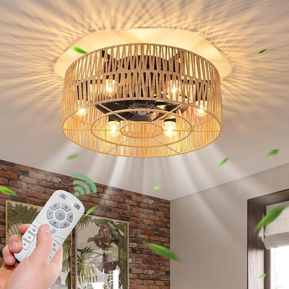 Equivera Plafonniere met Ventilator - Plafondventilator - Plafondventilator Afstandsbediening - Plafondventilator Slaapkamer - Plafond Ventilator met Verlichting - Plafondlamp - Plafonniere - Ideaal voor in uw slaapkamer! — afbeelding 1