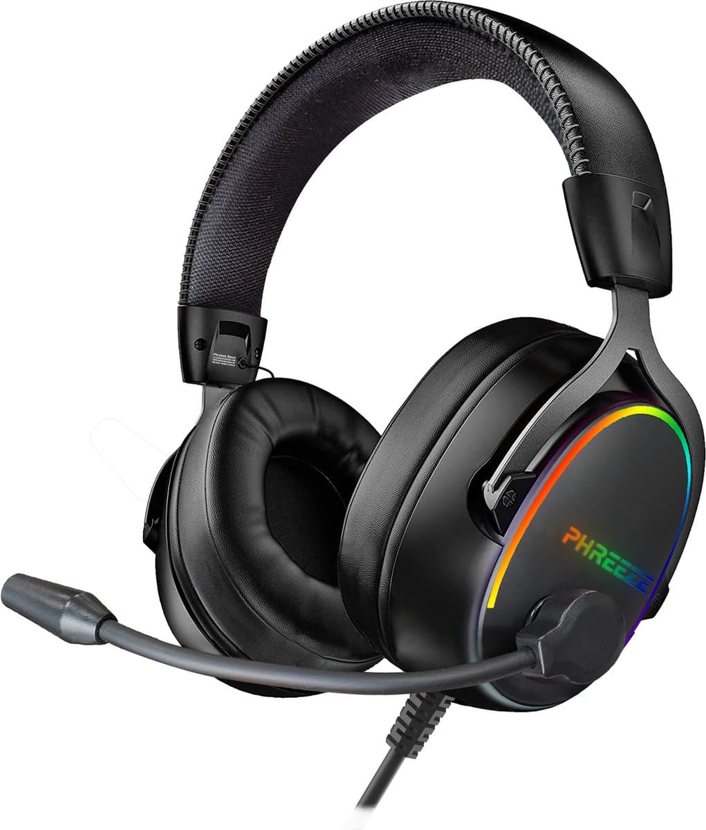 Phreeze GH5 Game Headset met Flexibele Microfoon & RGB Verlichting - Koptelefoon met Draad - Gaming Headsets - Geschikt voor PC / PS5 / PS4 / Switch / Xbox — afbeelding 1