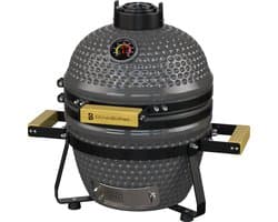 KitchenBrothers Kamado BBQ - 13 Inch Houtskool Barbecue - 27⌀ cm - PFAS-vrij - Deluxe Set - Egg BBQ met Accessoires inclusief Hoes - Grijs
