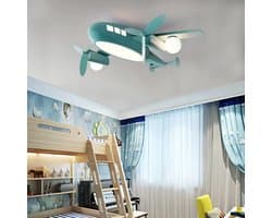 Moderne Dimbaar LED Plafondlamp Kinderkamer Vliegtuig 48W - Wit/Warm/Koud Licht - Ø60cm of Ø70cm