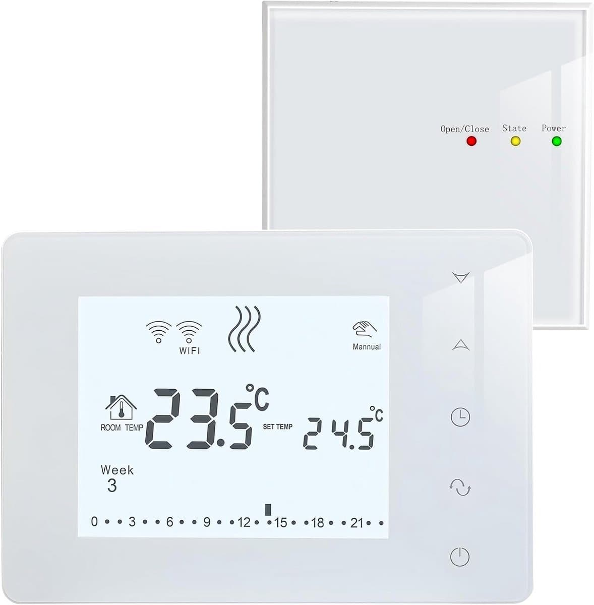 Draadloze Programmeerbare Thermostaat voor Gasketel met Groot LCD Touchscreen — afbeelding 1