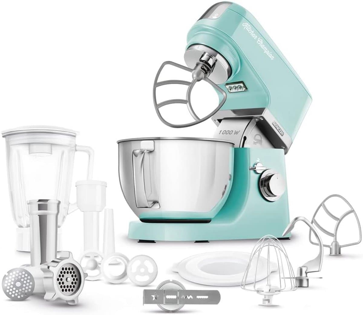 Krachtige multifunctionele keukenmachine 1000W roestvrijstalen kom 4,5L 8 snelheden — afbeelding 1