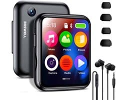 BOSWELL MP3 Speler - MP4 Speler - Bluetooth - Touchscreen - Voice Recorder - FM Radio - Dictafoon - Ondersteuning tot 128GB - Incl. Oortjes