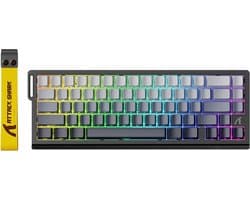 ATTACK SHARK X68 HE - Rapid Trigger - Hall Effect - 8000Hz - 0.01mm RT - Magnetisch Gaming Toetsenbord - RGB - 60% - QWERTY - Wired - Grijs