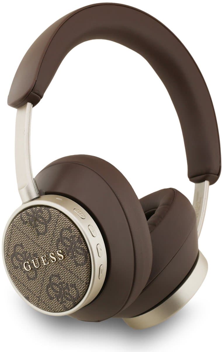 Guess Bluetooth Koptelefoon- ENC - PU Leather - 4G Classic Logo - Bruin — afbeelding 1