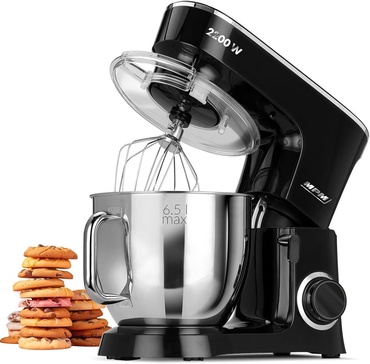Professionele Keukenmixer met 6.5L Kom en 6 Snelheden - Ideaal voor Brood, Taarten en Meer — afbeelding 1