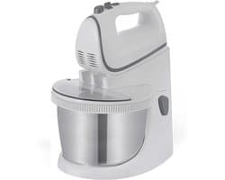 RONN® Mixer met Mengkom - Keukenmachine - Keukenrobot - Inclusief Accessoires - Antraciet - Wit/Zilver - 25cm x 25cm x 32cm