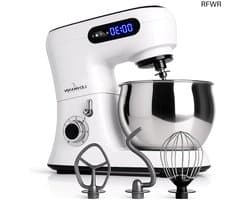 RFWR® 2300W Keukenmachine met Elektronisch Display en 5L Stalen Kom
