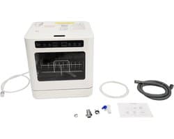 Mini Vaatwasser - Tafelmodel Vaatwasser - Snel Servies Reinigen - Touchscreen Bediening - 43x39x46cm - Wit