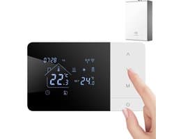 Wifi Thermostaat - Slimme Regelaar - Temperatuur Beheer - App en Spraakbediening - 5-60°C - Zwart Wit