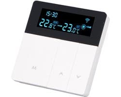 Slimme Thermostaat - Programmeerbare Thermostaat - Comfort Verhogend - Vlamvertragend Materiaal - 86 x 86 mm - Wit