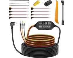 Dash Cam Acc Hardwire Kit USB type C hardwire kit zekering 12V-24V naar DC 5V 3A dashboard autocamera oplader stroomkabel met laagspanningsbeveiliging voor dashcam GPS-recorder (3,5 m)