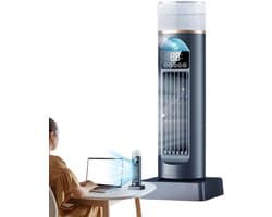 Draagbare Bureauventilator met 6 Snelheidsstanden & Oscillatiefunctie, Ruimtebesparende Tafelventilator voor Studentenkamers, Studieruimtes, Thuiswerkplekken en Kantoren