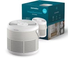 Homedics WhisperPure Luchtreiniger - Hepa en Koolstof Filter - Ruimtes tot 42m² - Met Geurtray - 3 Ventilatiestanden - Air Purifier - Wit